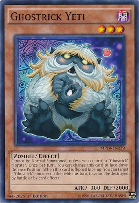 Ghostrick Yeti MP14-EN239 Yu-Gi-Oh card from 2014 Mega-Tins Mega Pack