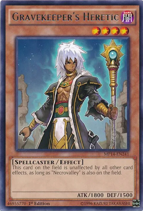 Gravekeeper's Heretic MP14-EN241 Unlimited Yu-Gi-Oh card from 2014 Mega-Tins Mega Pack
