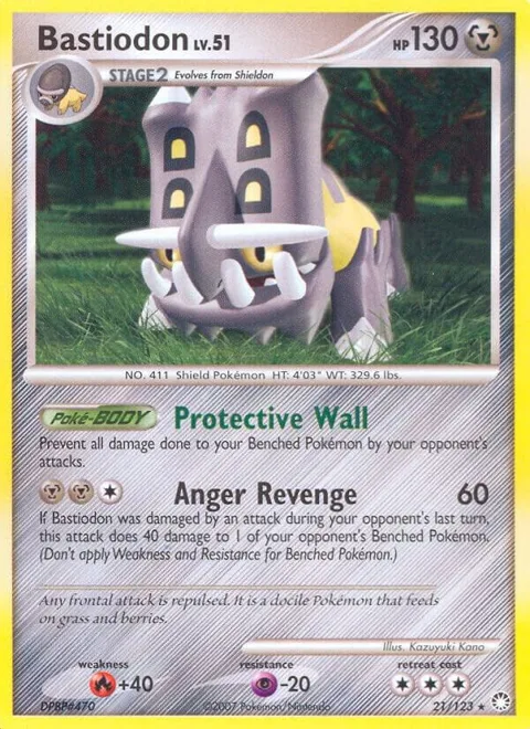 Bastiodon #21/123 Pokémon card from Mysterious Treasures