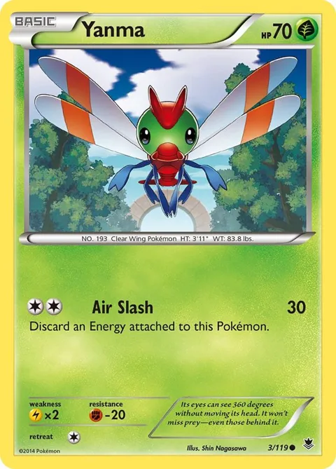 Yanma #3/119 Pokémon card from XY - Phantom Forces