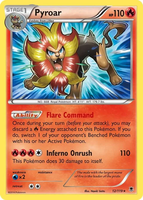 Pyroar #12/119 Reverse Holofoil Pokémon card from XY - Phantom Forces