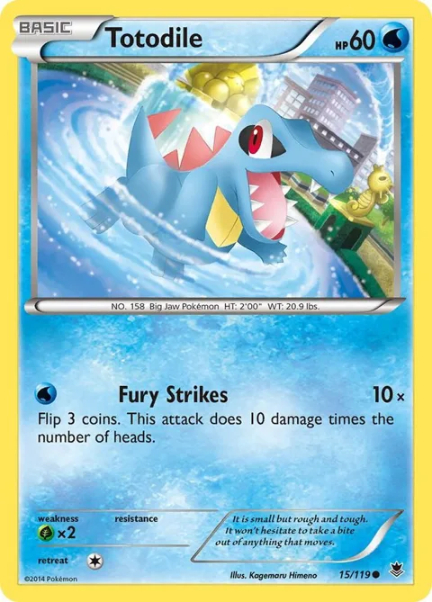 Totodile #15/119 Pokémon card from XY - Phantom Forces