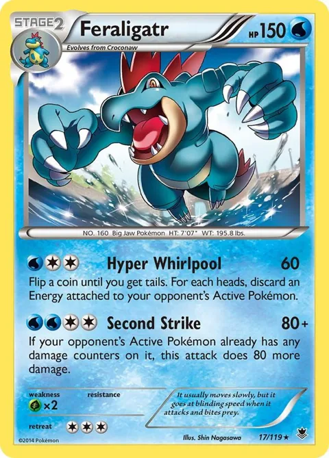 Feraligatr #17/119 Reverse Holofoil Pokémon card from XY - Phantom Forces
