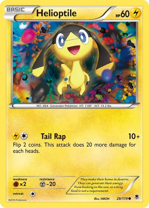 Helioptile 28 #28/119 Reverse Holofoil Pokémon card from XY - Phantom Forces