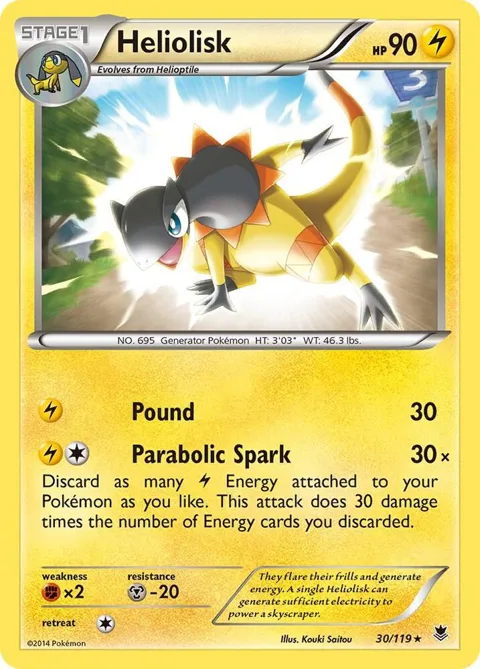 Heliolisk #30/119 Holofoil Pokémon card from XY - Phantom Forces