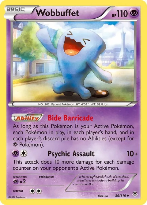 Wobbuffet #36/119 Reverse Holofoil Pokémon card from XY - Phantom Forces