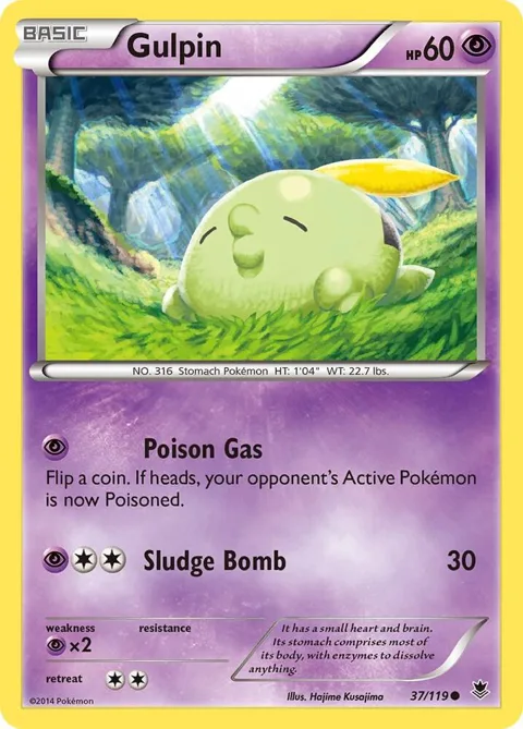 Gulpin #37/119 Pokémon card from XY - Phantom Forces