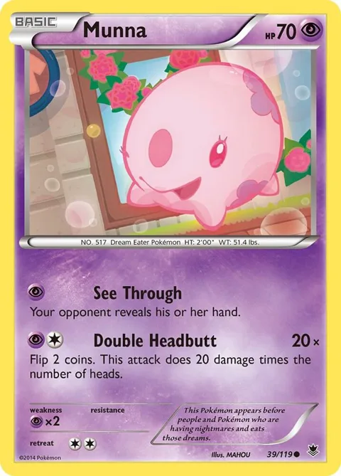 Munna #39/119 Pokémon card from XY - Phantom Forces