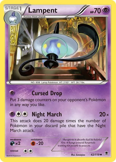 Lampent #42/119 Reverse Holofoil Pokémon card from XY - Phantom Forces
