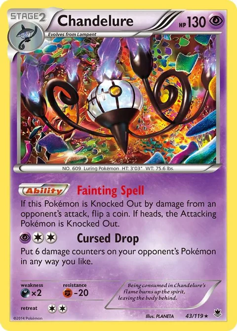 Chandelure #43/119 Holofoil Pokémon card from XY - Phantom Forces