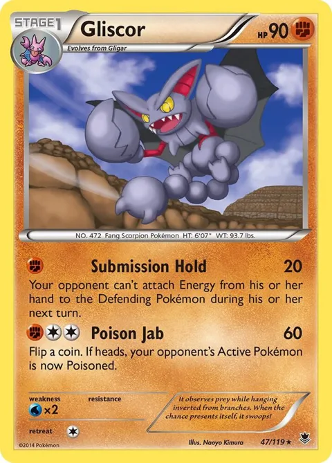 Gliscor #47/119 Reverse Holofoil Pokémon card from XY - Phantom Forces