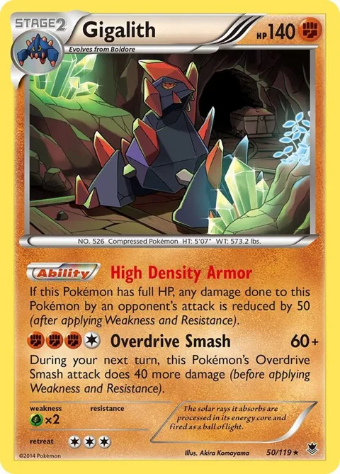 Gigalith #50/119 Holofoil Pokémon card from XY - Phantom Forces