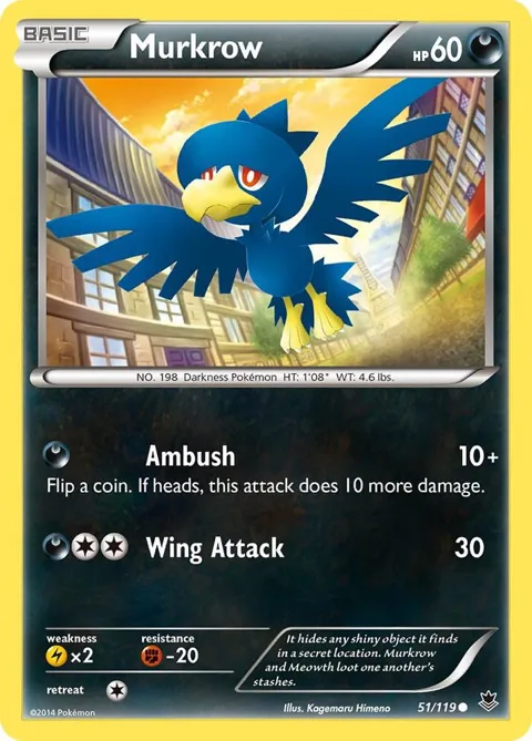 Murkrow #51/119 Pokémon card from XY - Phantom Forces