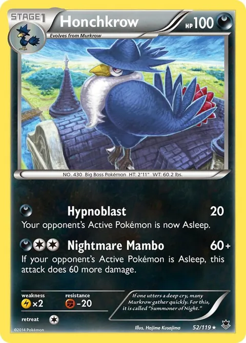 Honchkrow #52/119 Pokémon card from XY - Phantom Forces