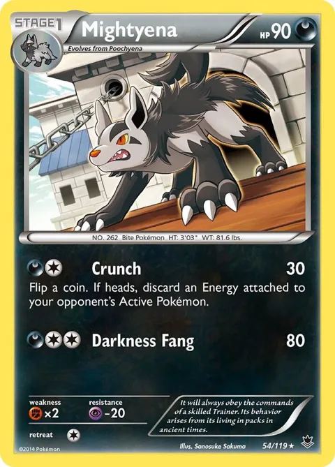 Mightyena #54/119 Pokémon card from XY - Phantom Forces