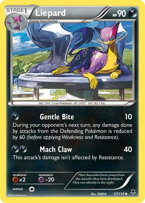Liepard #57/119 Pokémon card from XY - Phantom Forces