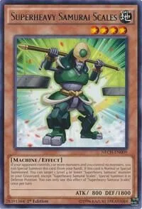Superheavy Samurai Scales NECH-EN009 1st Edition Yu-Gi-Oh card from The New Challengers