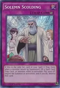 Solemn Scolding NECH-EN079 Unlimited Yu-Gi-Oh card from The New Challengers