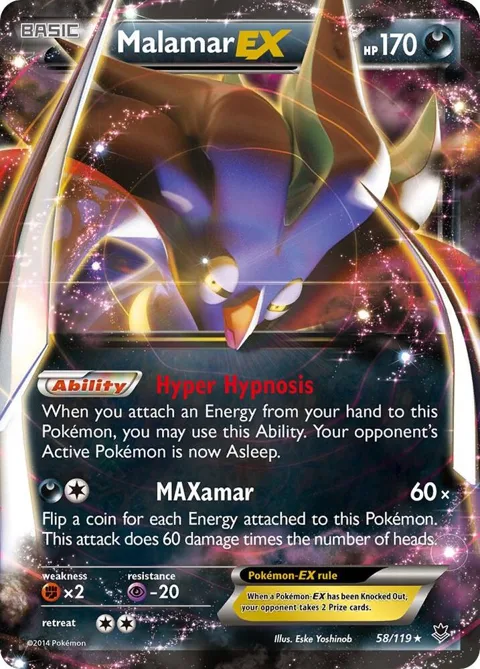 Malamar EX #58/119 Holofoil Pokémon card from XY - Phantom Forces