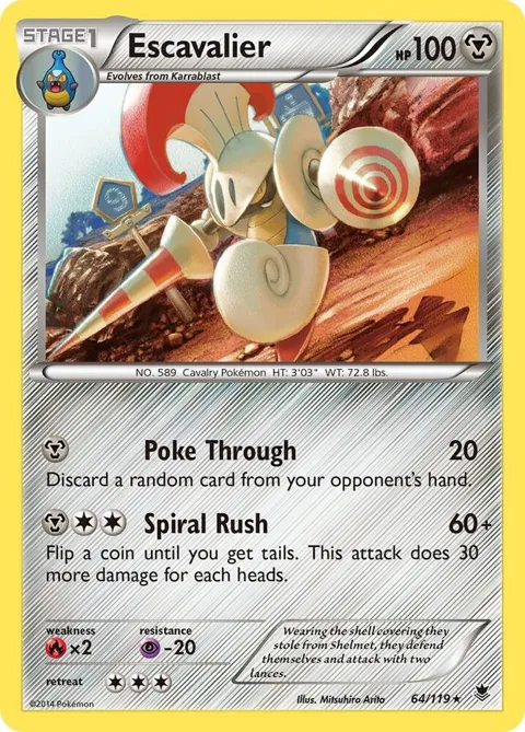 Escavalier #64/119 Reverse Holofoil Pokémon card from XY - Phantom Forces