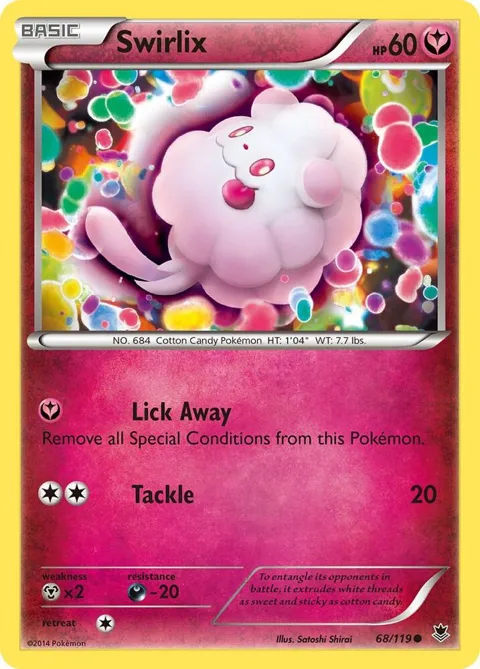 Swirlix #68/119 Pokémon card from XY - Phantom Forces