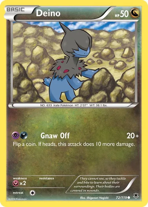 Deino #72/119 Reverse Holofoil Pokémon card from XY - Phantom Forces