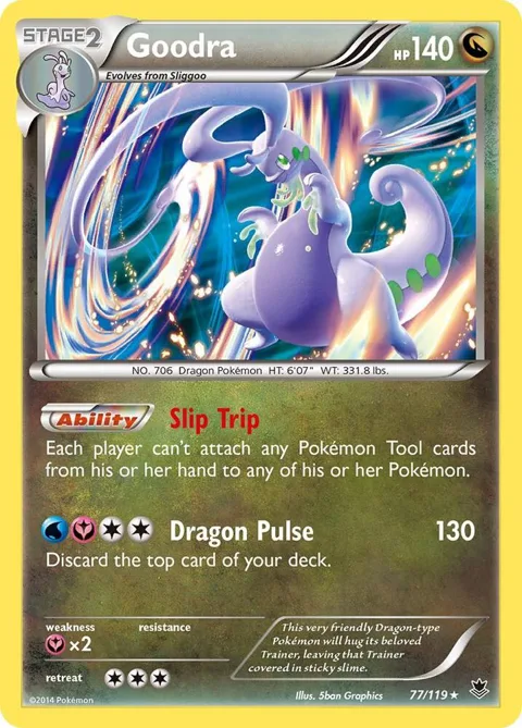 Goodra #77/119 Reverse Holofoil Pokémon card from XY - Phantom Forces