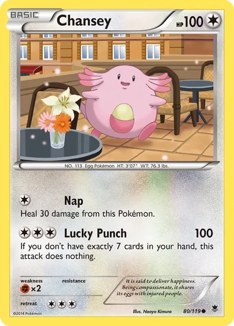 Chansey #80/119 Pokémon card from XY - Phantom Forces