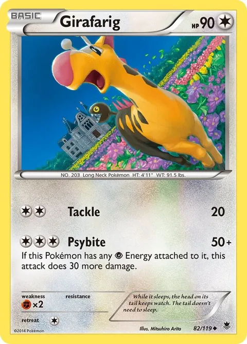 Girafarig #82/119 Reverse Holofoil Pokémon card from XY - Phantom Forces