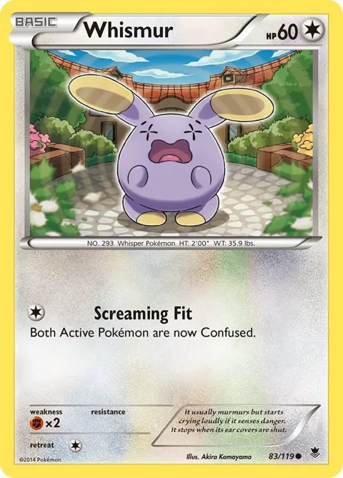 Whismur #83/119 Pokémon card from XY - Phantom Forces