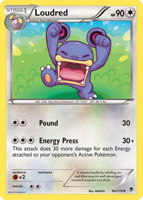 Loudred #84/119 Pokémon card from XY - Phantom Forces