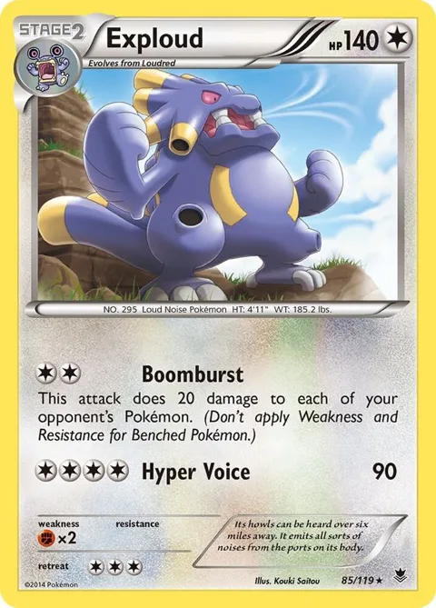 Exploud #85/119 Pokémon card from XY - Phantom Forces
