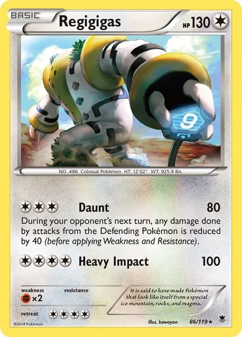 Regigigas #86/119 Holofoil Pokémon card from XY - Phantom Forces