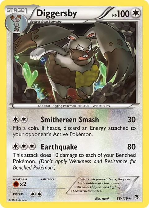 Diggersby #88/119 Pokémon card from XY - Phantom Forces