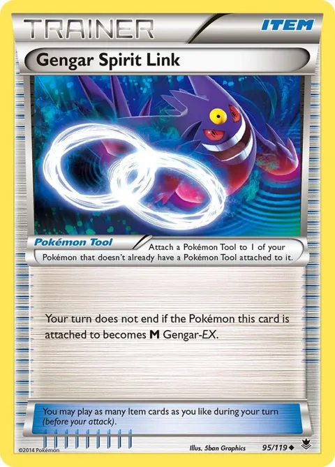 Gengar Spirit Link #95/119 Reverse Holofoil Pokémon card from XY - Phantom Forces