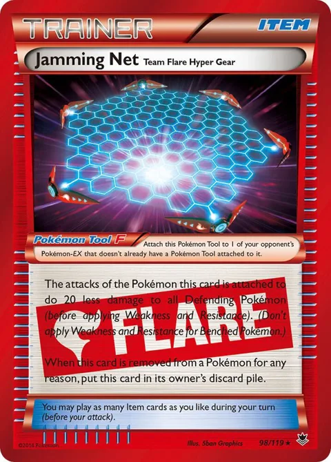 Jamming Net #98/119 Holofoil Pokémon card from XY - Phantom Forces