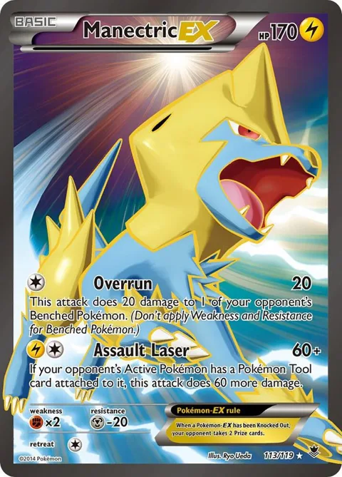 Manectric EX 113 Full Art #113/119 Holofoil Pokémon card from XY - Phantom Forces