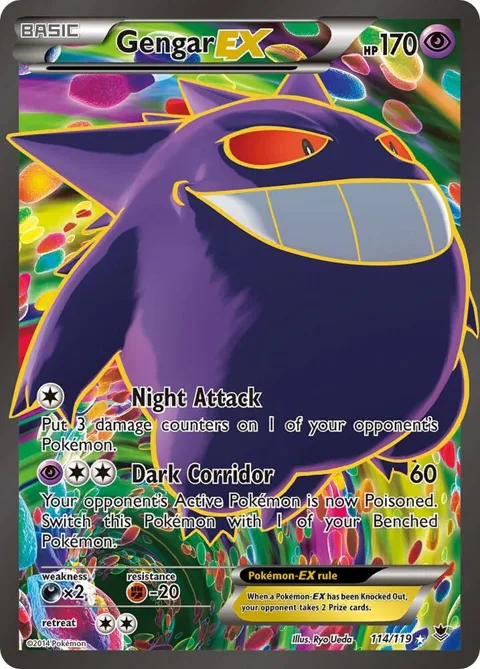 Gengar EX 114 Full Art #114/119 Holofoil Pokémon card from XY - Phantom Forces