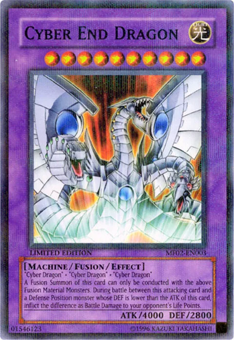 Cyber End Dragon MF02-EN003 Yu-Gi-Oh card from Mattel Action Figure Promos: Series 2