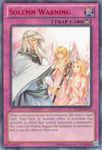 Solemn Warning Red DL18-EN019 Yu-Gi-Oh card from Duelist League Promo