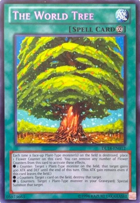 The World Tree Purple DL18-EN012 Yu-Gi-Oh card from Duelist League Promo
