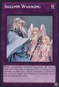 Solemn Warning NKRT-EN035 Yu-Gi-Oh card from Noble Knights of the Round Table Box Set