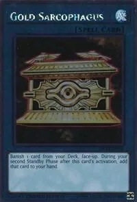 Gold Sarcophagus NKRT-EN041 Yu-Gi-Oh card from Noble Knights of the Round Table Box Set