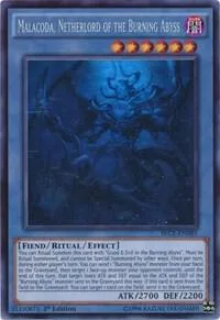 Malacoda, Netherlord of the Burning Abyss Ghost Rare SECE-EN085 Unlimited Yu-Gi-Oh card from Secrets of Eternity