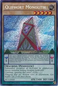 Qliphort Monolith SECE-EN020 1st Edition Yu-Gi-Oh card from Secrets of Eternity