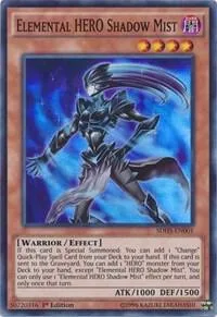 Elemental HERO Shadow Mist SDHS-EN001 1st Edition Yu-Gi-Oh card from Structure Deck: HERO Strike