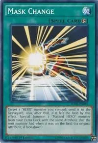 Mask Change SDHS-EN022 1st Edition Yu-Gi-Oh card from Structure Deck: HERO Strike