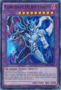 Contrast HERO Chaos SDHS-EN041 Unlimited Yu-Gi-Oh card from Structure Deck: HERO Strike