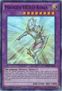 Masked HERO Koga SDHS-EN042 Unlimited Yu-Gi-Oh card from Structure Deck: HERO Strike