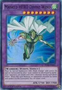 Masked HERO Divine Wind SDHS-EN043 Unlimited Yu-Gi-Oh card from Structure Deck: HERO Strike